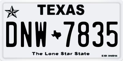 TX license plate DNW7835