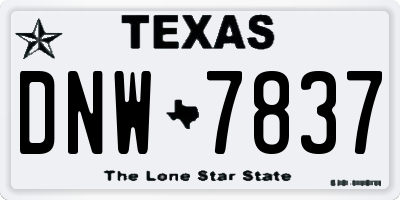 TX license plate DNW7837