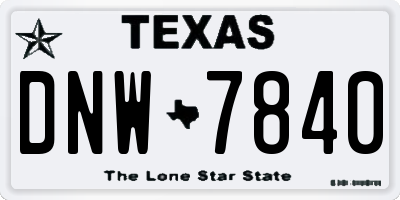 TX license plate DNW7840