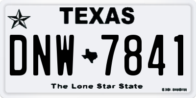 TX license plate DNW7841