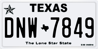 TX license plate DNW7849