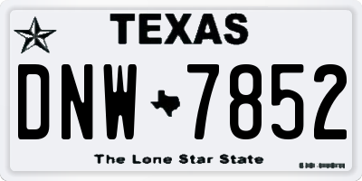 TX license plate DNW7852