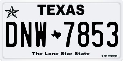 TX license plate DNW7853