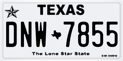 TX license plate DNW7855
