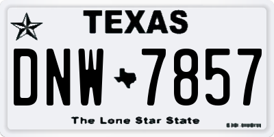 TX license plate DNW7857