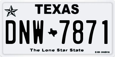 TX license plate DNW7871