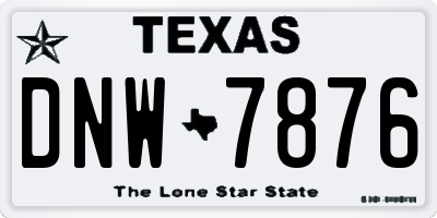 TX license plate DNW7876
