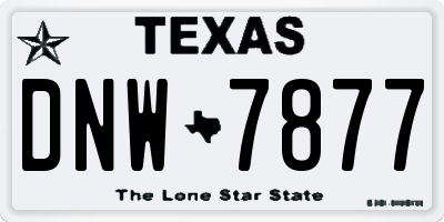 TX license plate DNW7877
