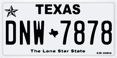 TX license plate DNW7878