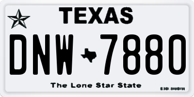 TX license plate DNW7880