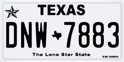 TX license plate DNW7883