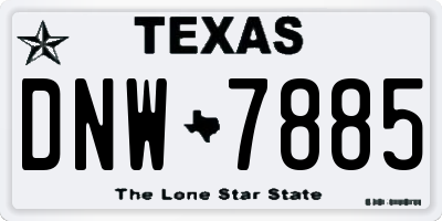 TX license plate DNW7885