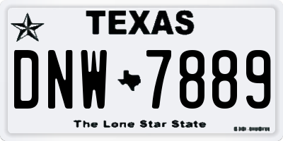TX license plate DNW7889