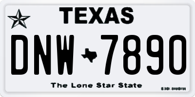 TX license plate DNW7890