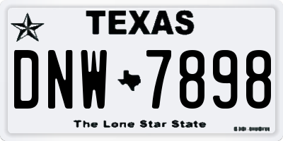 TX license plate DNW7898