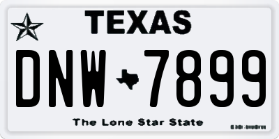 TX license plate DNW7899