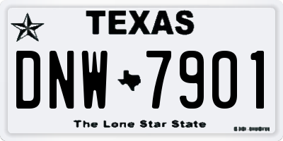 TX license plate DNW7901