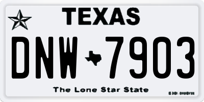 TX license plate DNW7903
