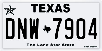 TX license plate DNW7904