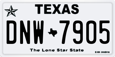 TX license plate DNW7905