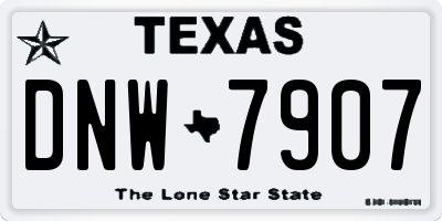 TX license plate DNW7907