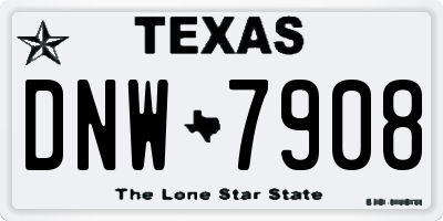 TX license plate DNW7908