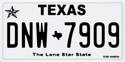 TX license plate DNW7909