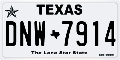 TX license plate DNW7914
