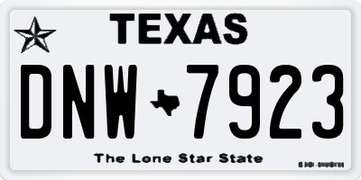 TX license plate DNW7923