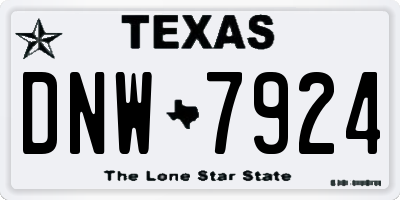 TX license plate DNW7924
