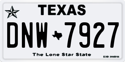 TX license plate DNW7927