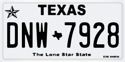 TX license plate DNW7928