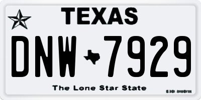 TX license plate DNW7929