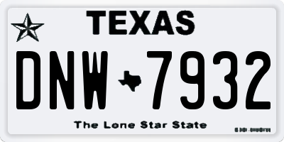 TX license plate DNW7932