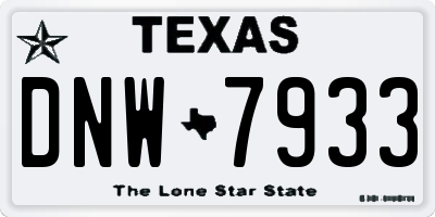 TX license plate DNW7933