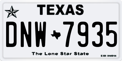 TX license plate DNW7935