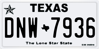 TX license plate DNW7936