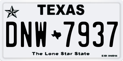 TX license plate DNW7937