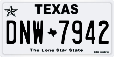 TX license plate DNW7942