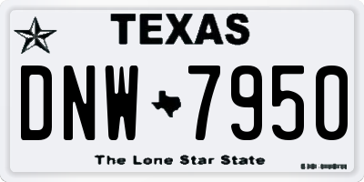 TX license plate DNW7950