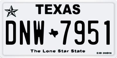 TX license plate DNW7951