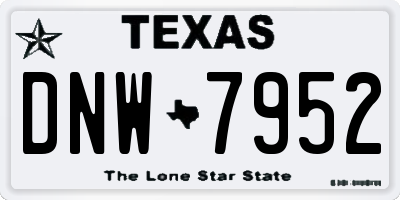TX license plate DNW7952