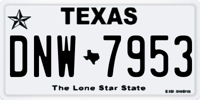 TX license plate DNW7953
