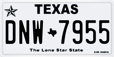TX license plate DNW7955