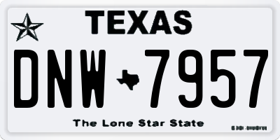TX license plate DNW7957
