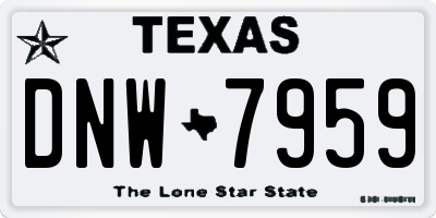 TX license plate DNW7959
