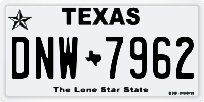 TX license plate DNW7962
