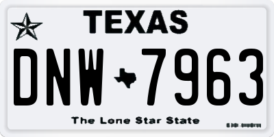 TX license plate DNW7963
