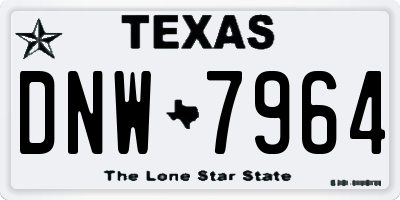 TX license plate DNW7964