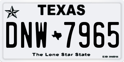 TX license plate DNW7965